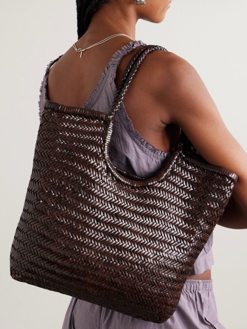 Dragon Diffusion Woven Chocolate Brown Tote